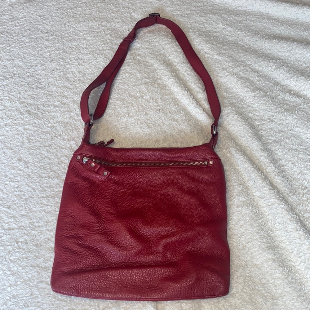 Vintage DANIER Red Leather Crossbody Bag
